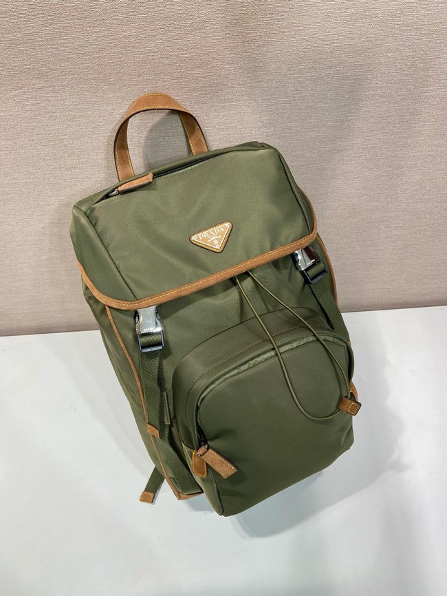 Prada Re-Nylon and Saffiano leather backpack 2VZ135 Musk Green 