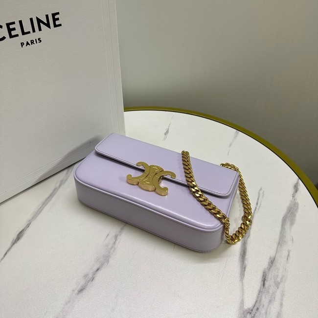 Celine CHAIN SHOULDER BAG TRIOMPHE IN SHINY CALFSKIN 197992 LIGHT LILAC