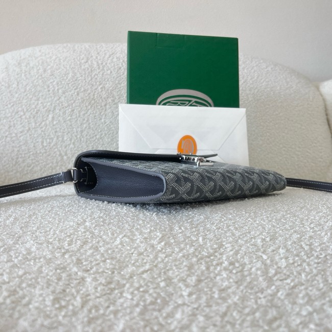 Goyard Calfskin Leather Shoulder Bag 55698 dark blue