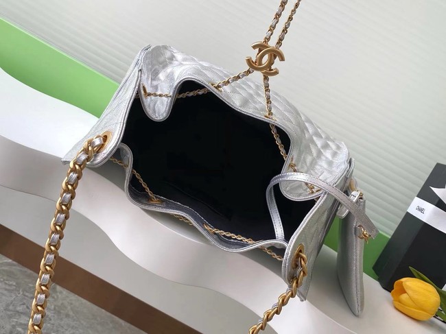 Chanel Grained Calfskin HOBO BAG AS5311 Silver