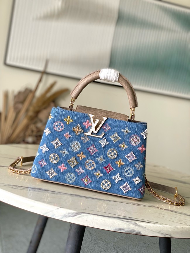 Louis Vuitton Capucines BB M12947 gray&Denim Blue