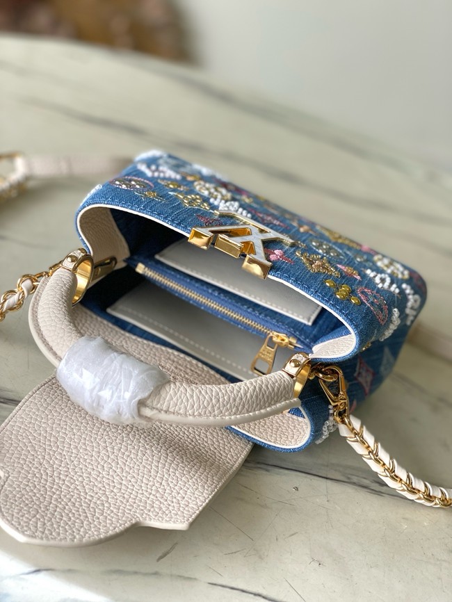 Louis Vuitton Capucines Mini M12938 white&Denim Blue