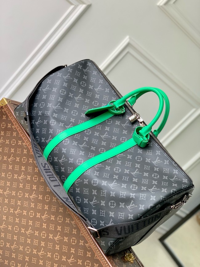 Louis Vuitton Keepall Bandouliere 55 M40605 black&green