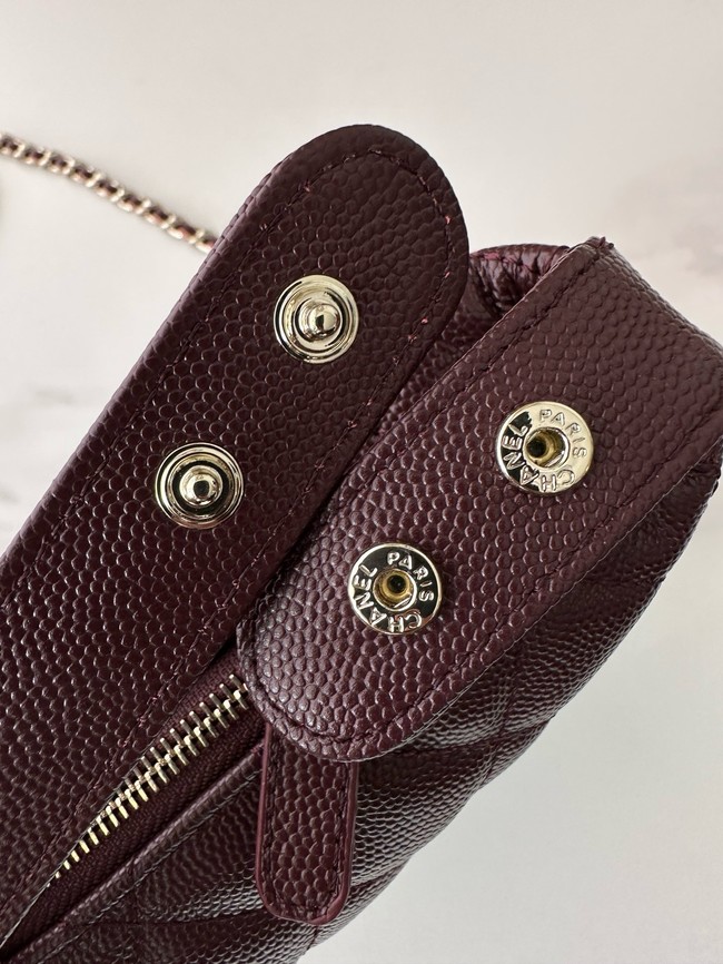 Chanel MINI Shoulder Bag Calfskin AS4386 burgundy