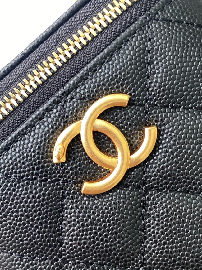 CHANEL Grained Calfskin Small Vanity with Chain AP3941 black