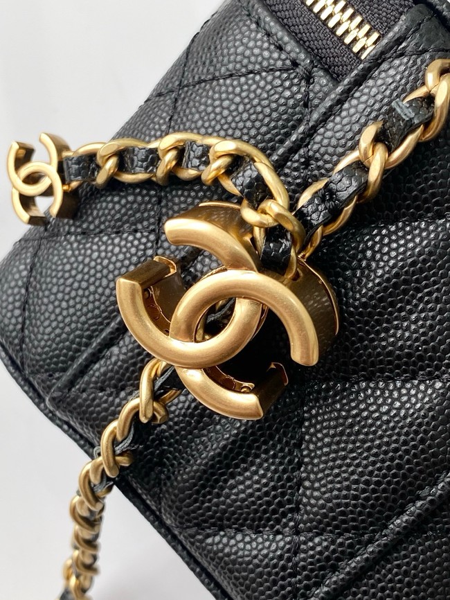 CHANEL Grained Calfskin Small Vanity with Chain AP3941 black