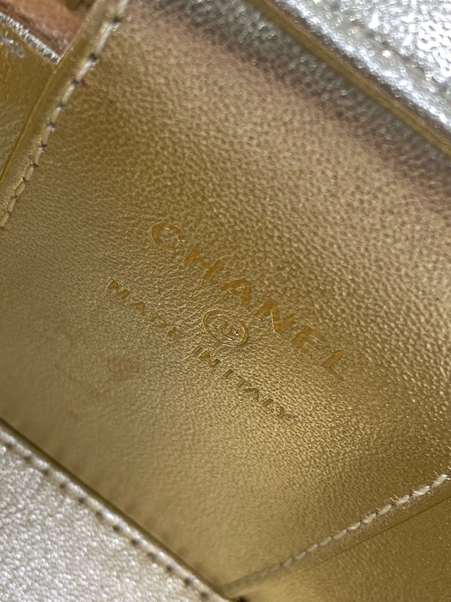 CHANEL Grained Calfskin Small Vanity with Chain AP3941 gold