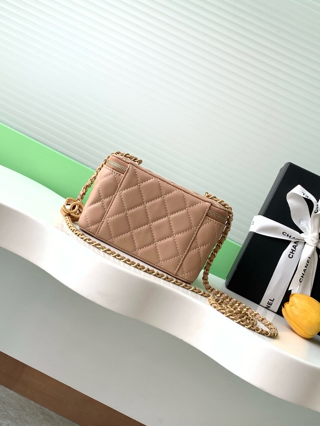 CHANEL Lambskin Vanity with Chain AP3940 Apricot