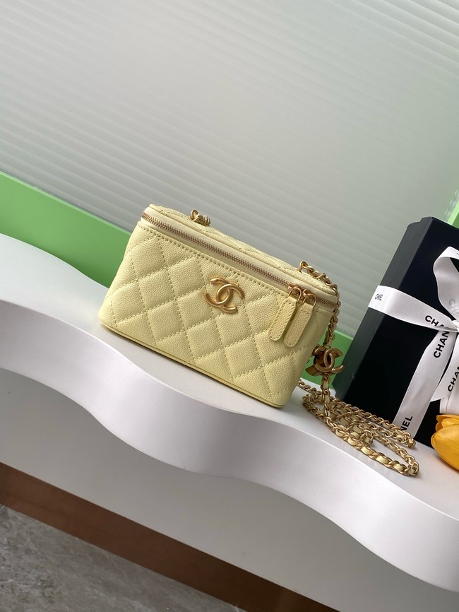CHANEL MINI CLUTCH Grained Calfskin AP3940 yellow