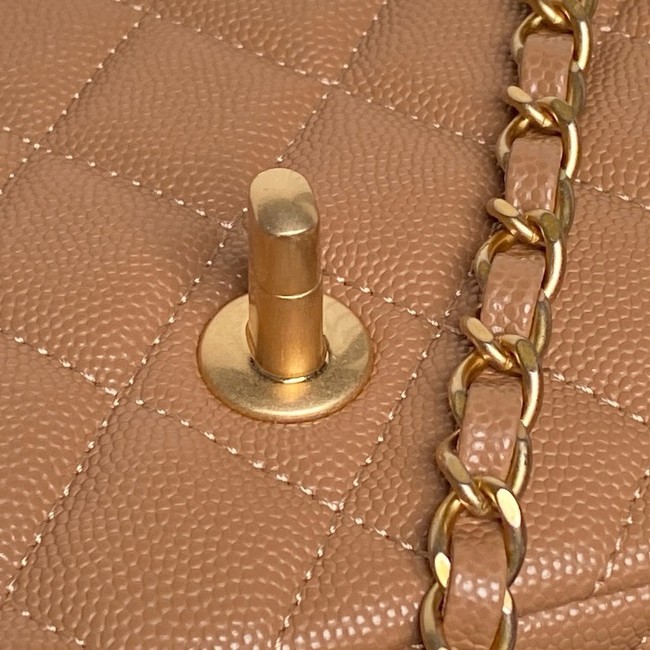 CHANEL Mini Flap Bag with Top Handle AS5701 Camel