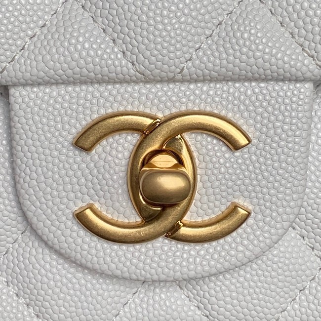 CHANEL Mini Flap Bag with Top Handle AS5701 white