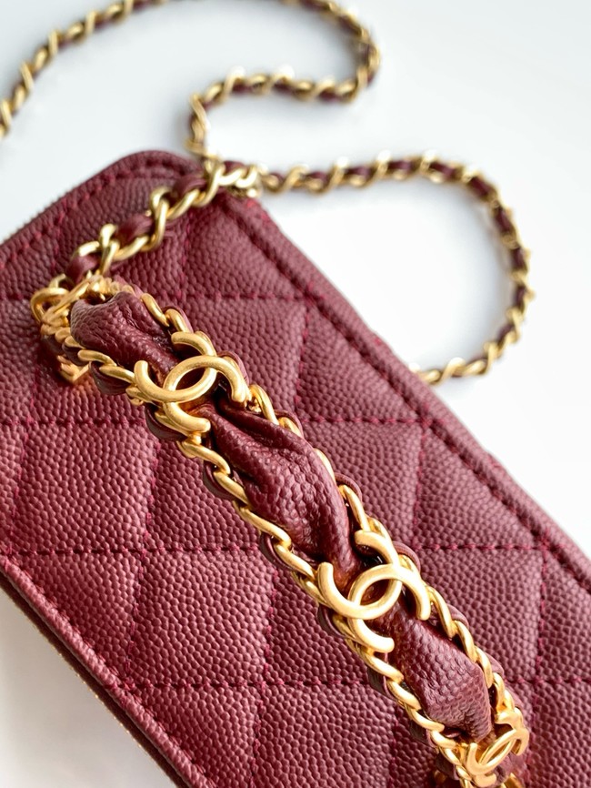 CHANEL Classic Small Vanity with Chain AP4799 burgundy