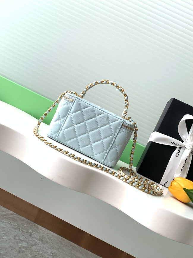 CHANEL Classic Small Vanity with Chain AP4799 light blue