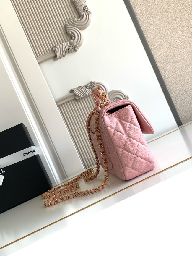 CHANEL Mini Flap Bag with Top Handle AS5702 pink