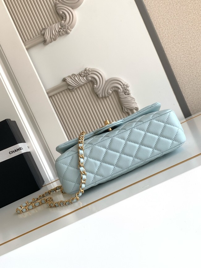 CHANEL Mini Flap Bag with Top Handle AS5702 light blue