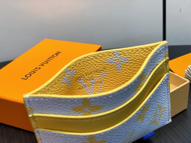 Louis Vuitton Double Card Holder M14771 Gray&Yellow