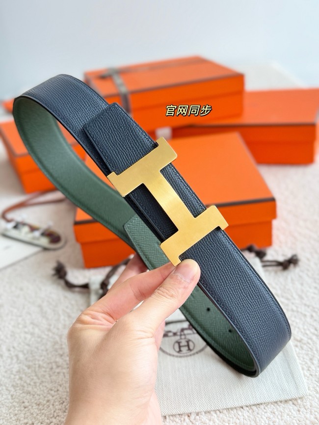 Hermes Epsom calfskin double-sided leather belt 65988