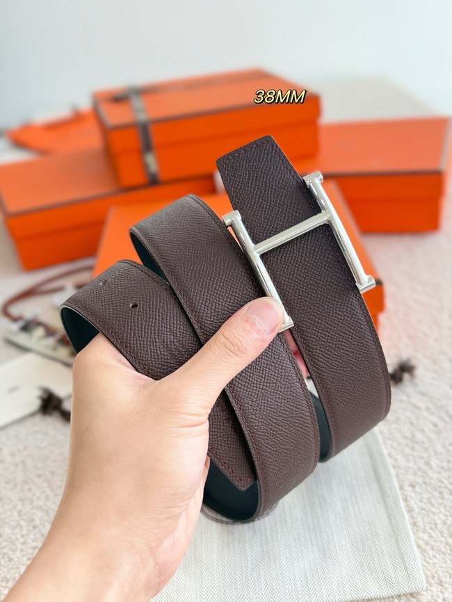 Hermes Epsom calfskin double-sided leather belt 66015