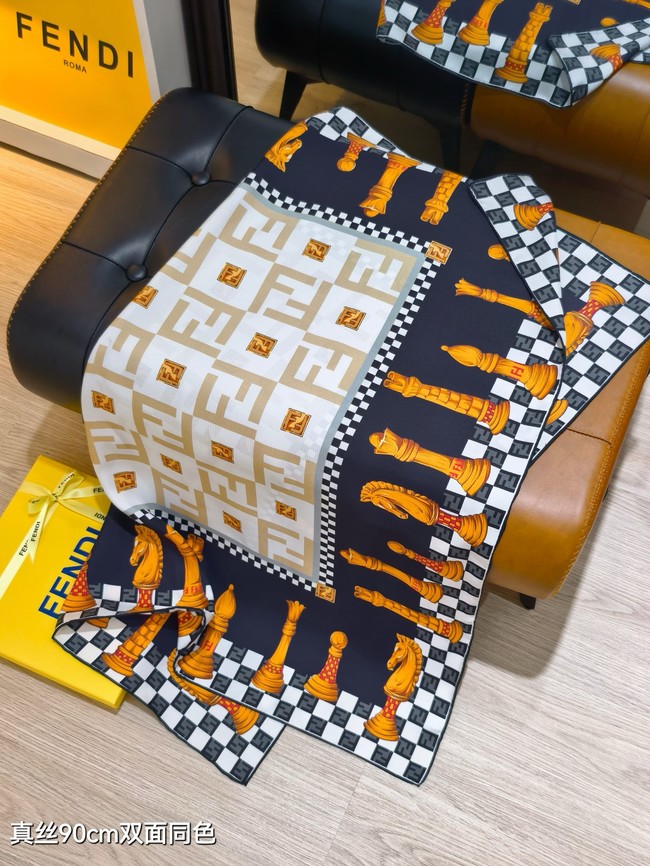 Fendi Square Scarf Silk Jacquard XT2895