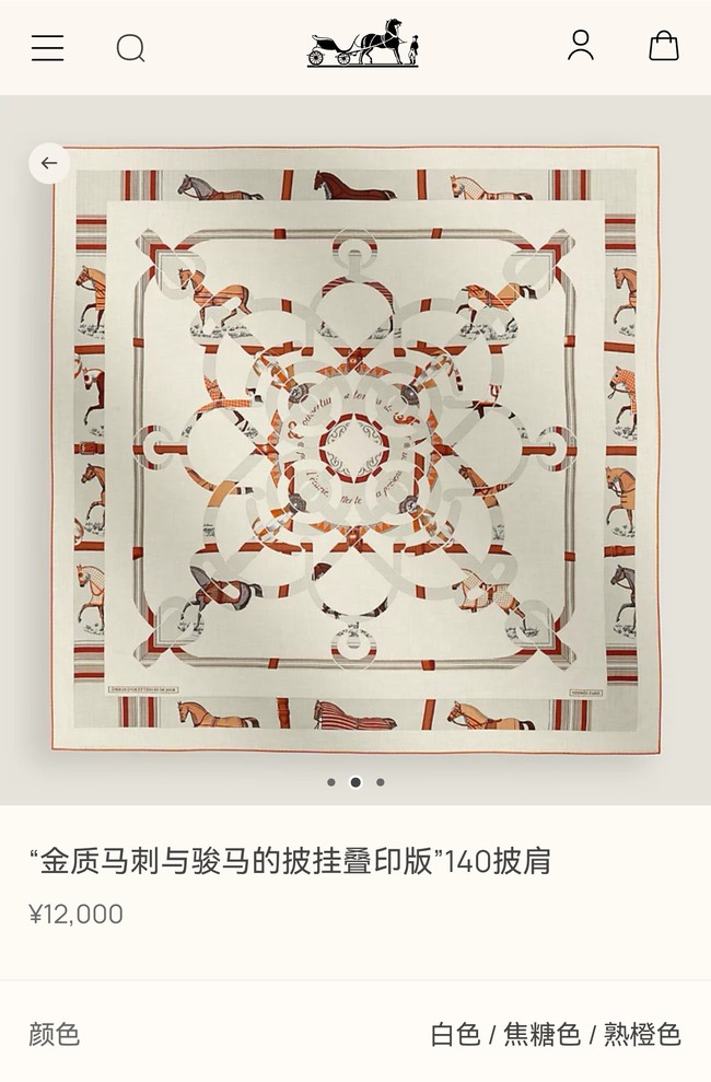 Hermes Shawl Cashmere and Silk Jacquard KY111