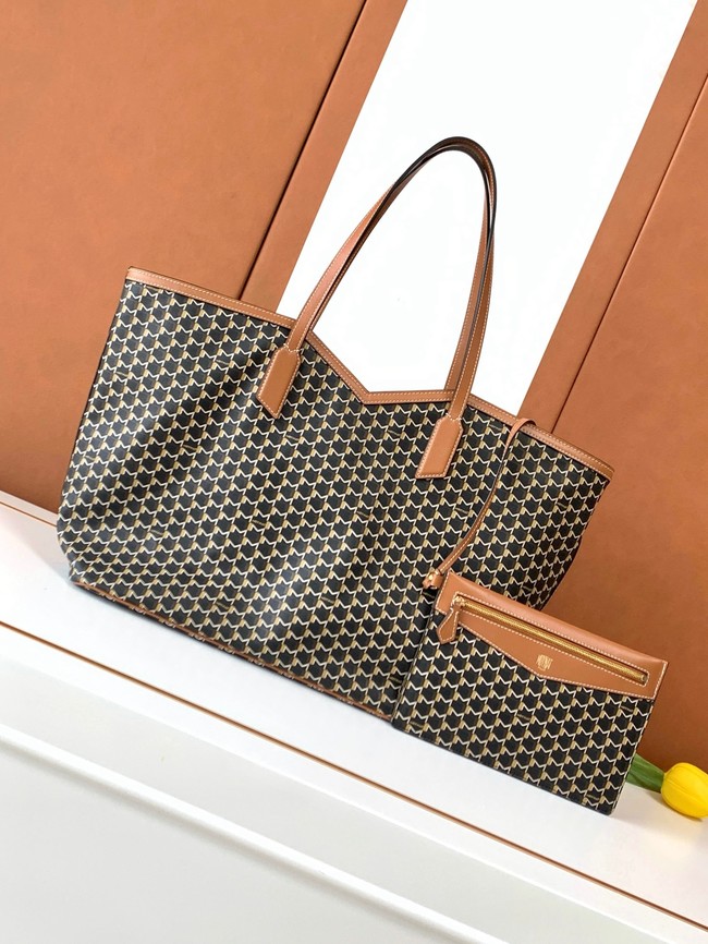 Goyard Calfskin Leather Tote Bag GM 3365 black&brown