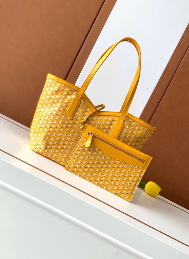 Goyard Calfskin Leather Tote Bag PM M8003 yellow