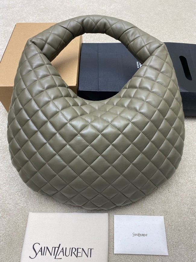 Yves Saint Laurent ICARE hobo in quilted nappa 858160 dark green
