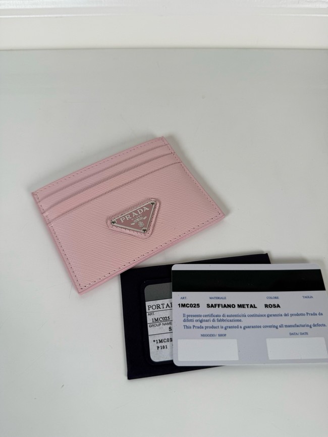 Prada Card Holder 1MC025 pink&Silver