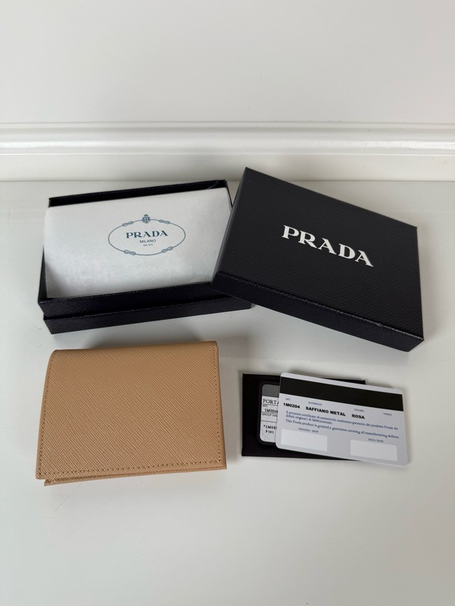 Prada Card Holder Wallet 1M0204 Apricot