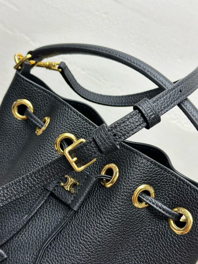 Celine TEEN CLARA BAG IN SUPPLE GRAINED CALFSKIN 121673 black