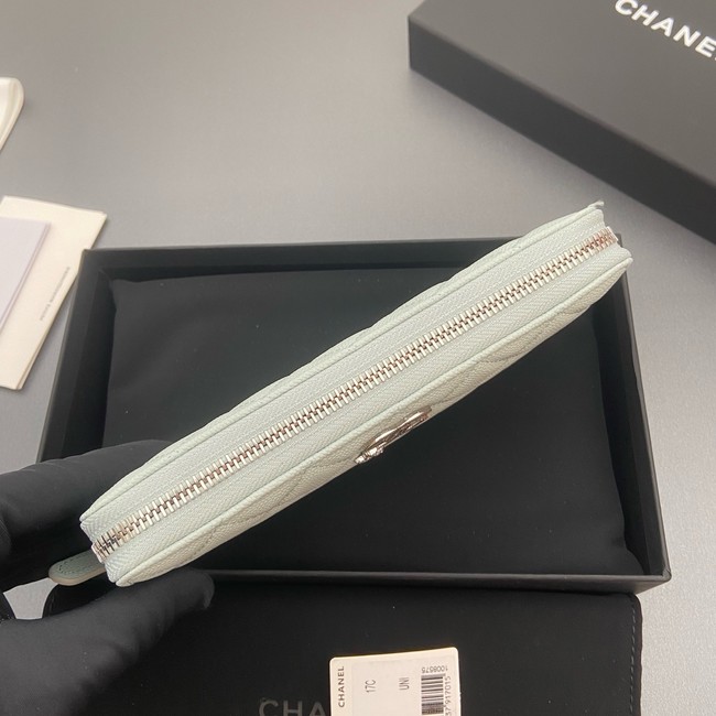 Chanel Classic Zipped Wallet 3726 light blue