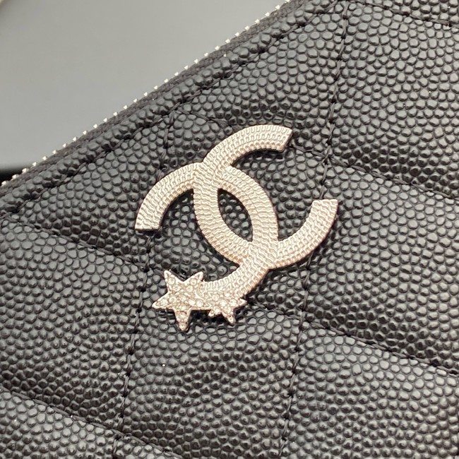 Chanel Zipped Pocket wallet S4811 black