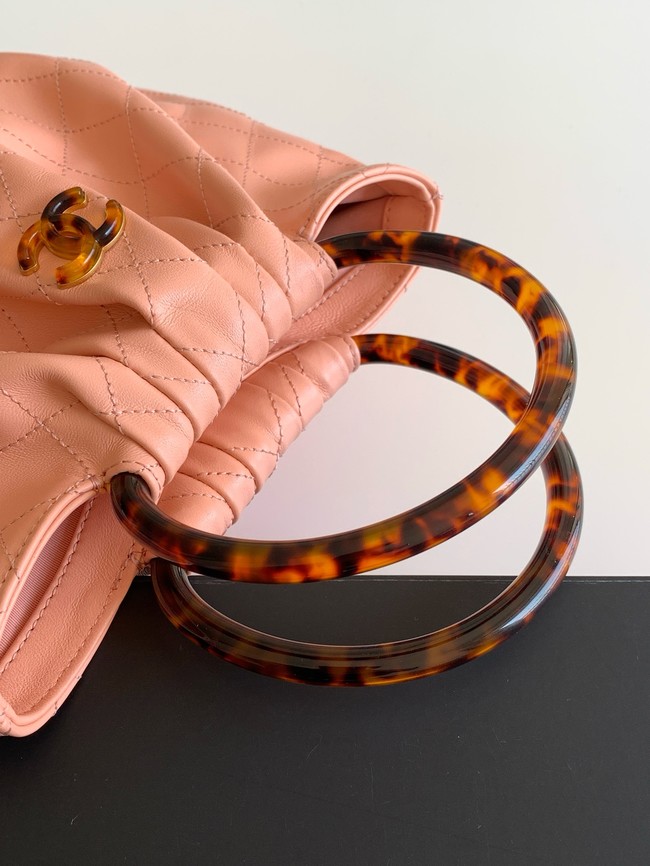 CHANEL Hobo Bag Lambskin AS6010 pink