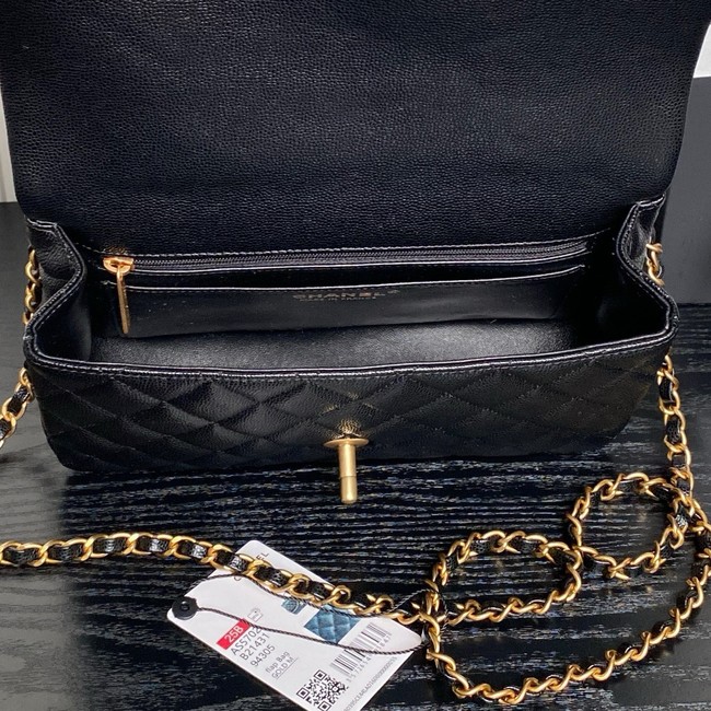 CHANEL Mini Flap Bag with Top Handle AS5702 black&gold Metal
