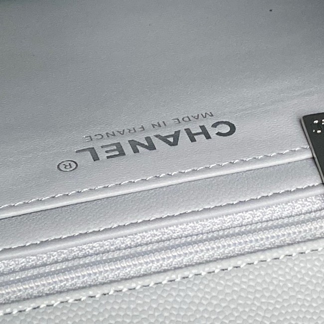 CHANEL Mini Flap Bag with Top Handle AS5702 light blue&Silver Metal