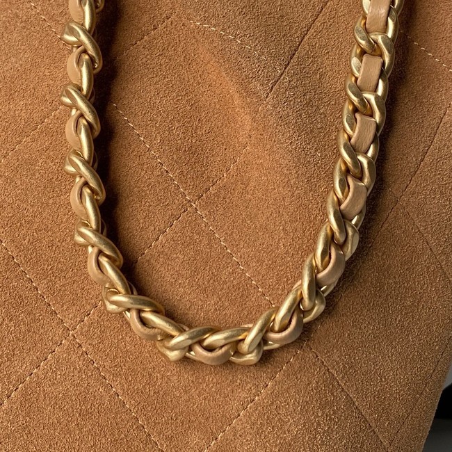 CHANEL Hobo Bag Suede Calfskin AS5970 Camel