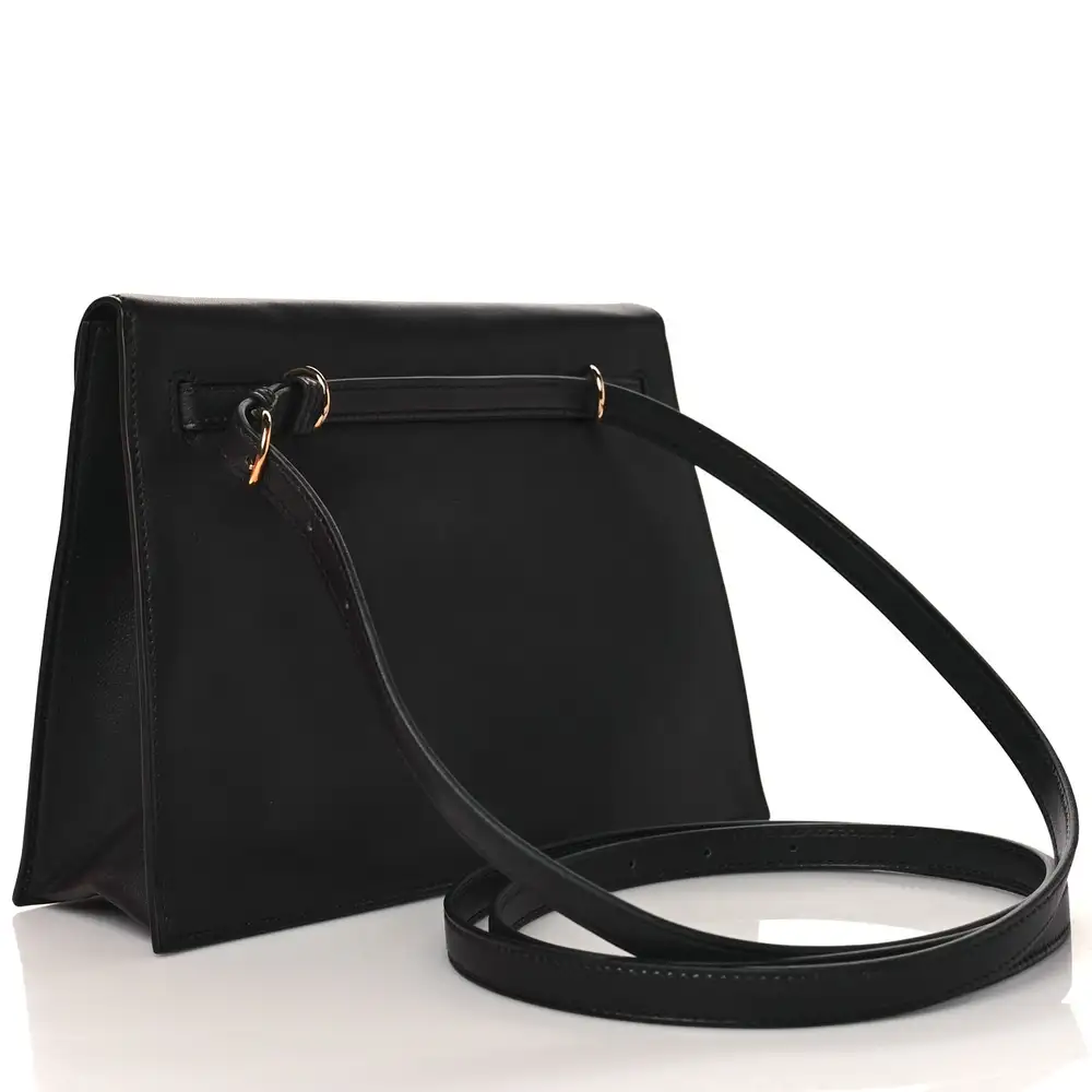 Hermes Kelly Danse II Belt Bag in Evercolor Black Interior pockets 3