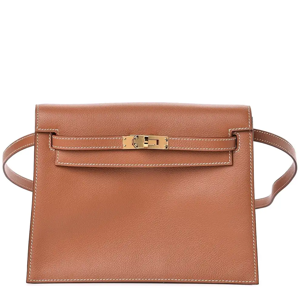 Hermes Kelly Danse II Belt Bag in Evercolor Gold