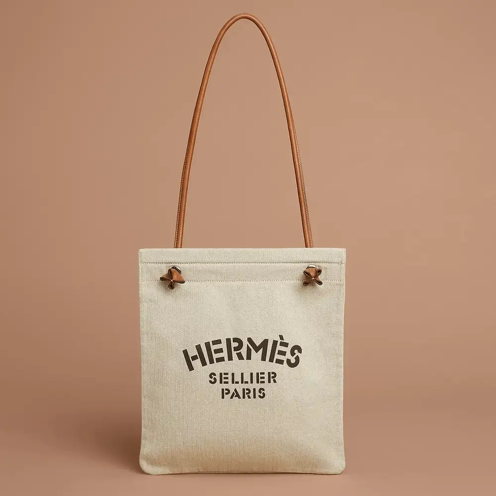 Hermes Aline grooming Bag in Swift calfskin craie gold