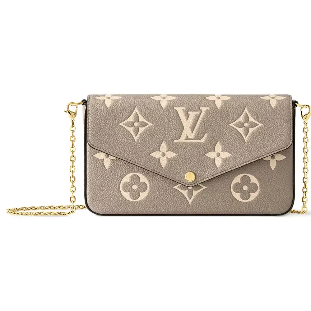 Louis Vuitton Félicie Pochette Monogram Empreinte Dove Cream