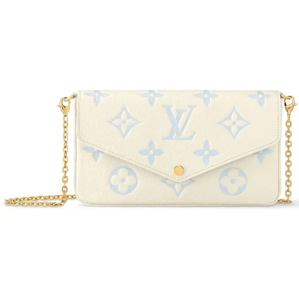 Louis Vuitton Félicie Pochette Monogram Empreinte Latte Candy Blue