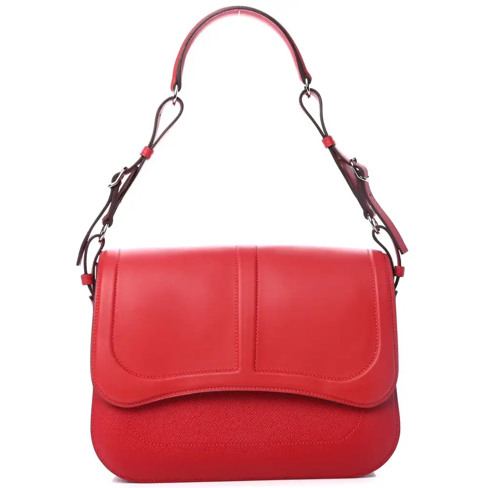 Hermes Harnais Bag in Epsom Swift Rouge Casaque