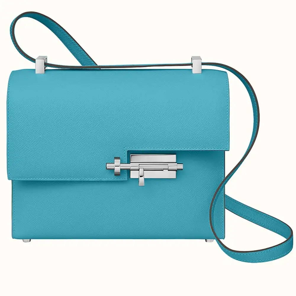 Hermes Verrou 21 Bag in Epsom Bleu Du Nord