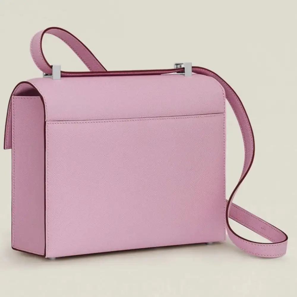 Hermes Verrou 21 Bag in Epsom Mauve Sylvestre Epsom Interior pockets