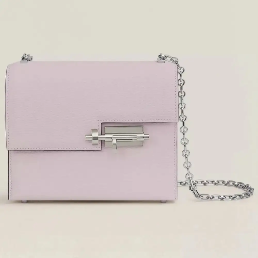 Hermes Verrou Chaine Mini Bag in Chevre Mysore Mauve Pale