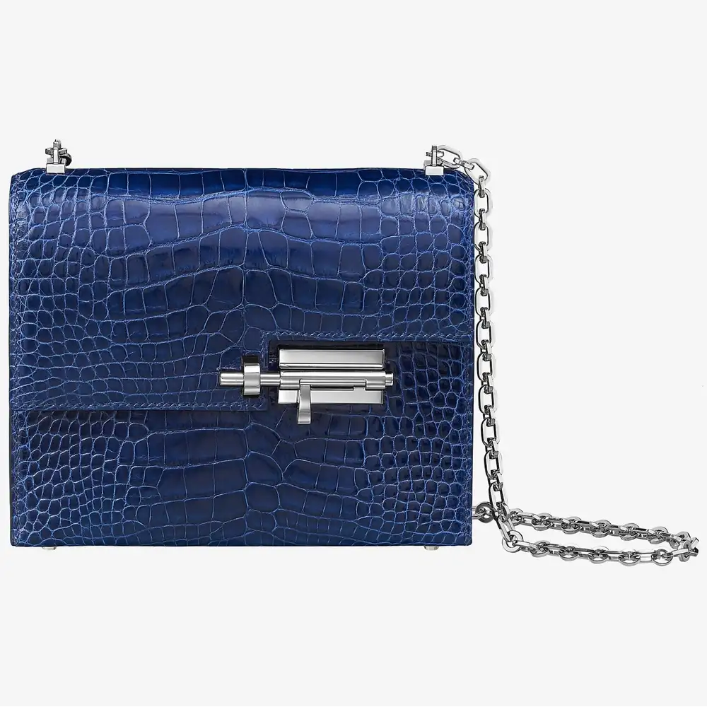 Hermes Verrou Chaine Mini Bag in Mississippiensis alligator Bleu saphir
