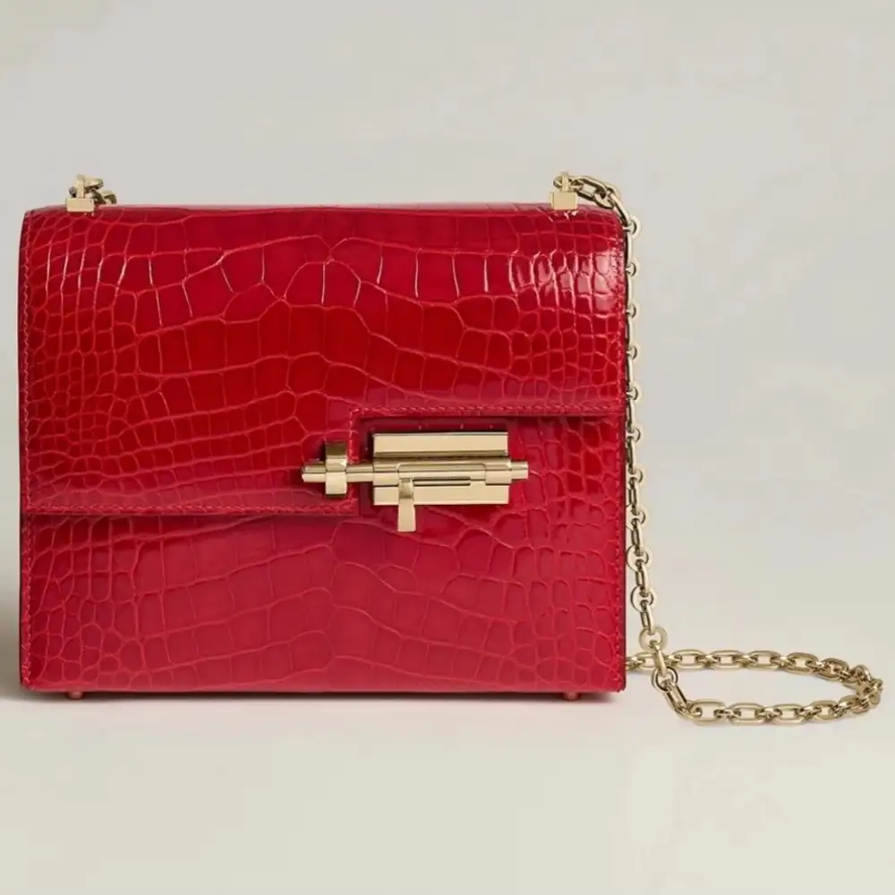 Hermes Verrou Chaine Mini Bag in Mississippiensis alligator Sanguine alligator