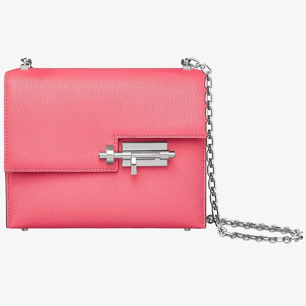 Hermes Verrou Chaine Mini Bag in Mysore goatskin Rose lipstick