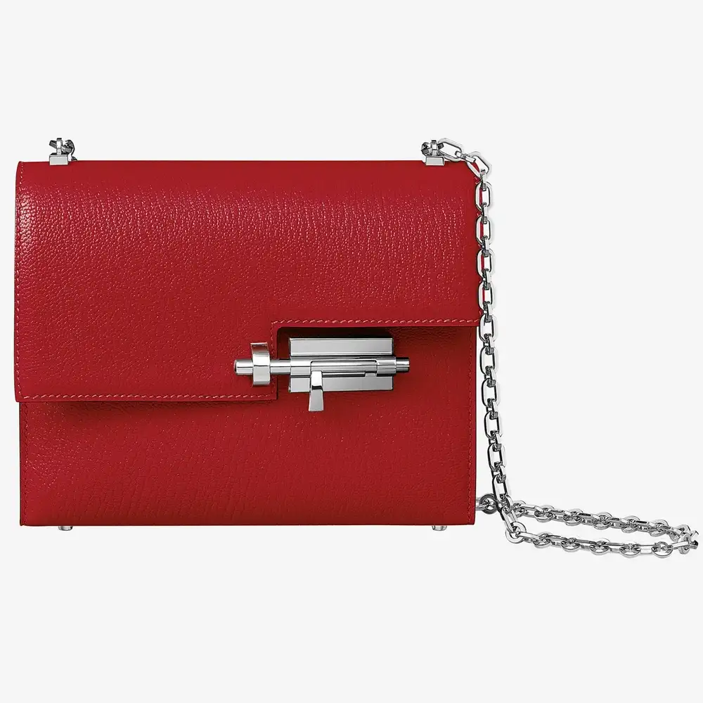 Hermes Verrou Chaine Mini Bag in Mysore goatskin Rouge casaque