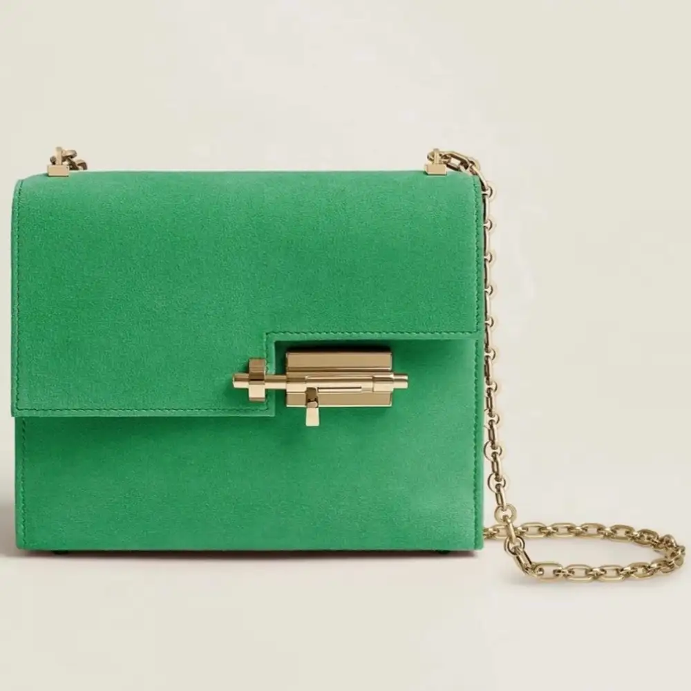 Hermes Verrou Chaine Mini Bag in Velvet Cactus Doblis